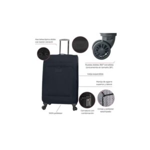 VALIJA SKORA  SOFT NEGRA 20" CARRY-ON 34980
