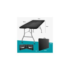 MESA PLAST CRIVEL PLEGABLE RZK-180 RATTAN NEGRA 1.80X75