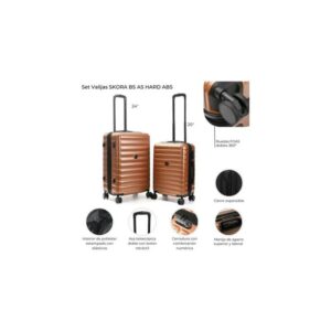 VALIJA SKORA  MARRON 20" HARD ABS 39752