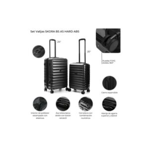 VALIJA SKORA  NEGRA 24" HARD ABS 39749