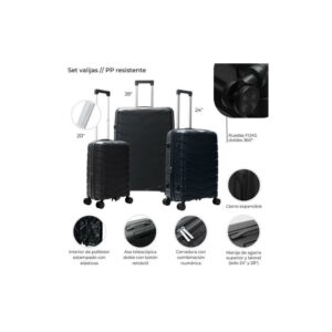 VALIJA WANDERLUST URBAN NEGRA 20" DOBLE RUEDA 38074