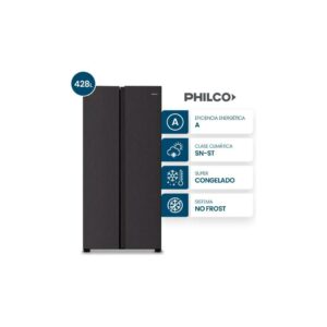 HELADERA PHILCO SIDE BY SIDE PHSB450N 428L NEGRA