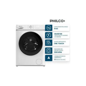 LAVARROPA PHILCO PHLF62BN INVERTER 6KG BLANCO