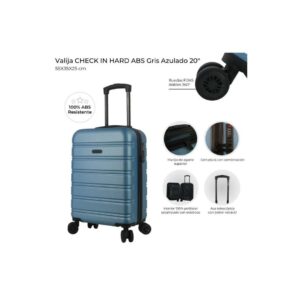 VALIJA CHECK IN  GRIS AZULADO 20" 4 RUEDAS DOBLE 48122