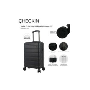 VALIJA CHECK IN  NEGRO 20" 4 RUEDAS DOBLE 48126